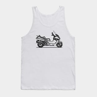 Silver Wing Motorcycle Sketch Art Tank Top